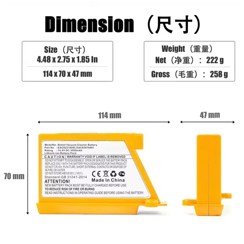 Vacuum Battery for LG VR6260LV - 4S Lipo Battery 14.8V 6000Mah ulasan dan harga